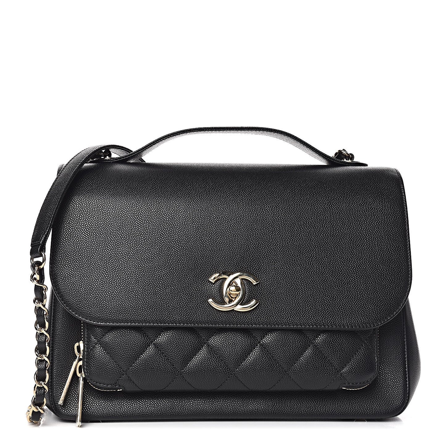 Caviar Quilted Large Business Affinity Flap Black