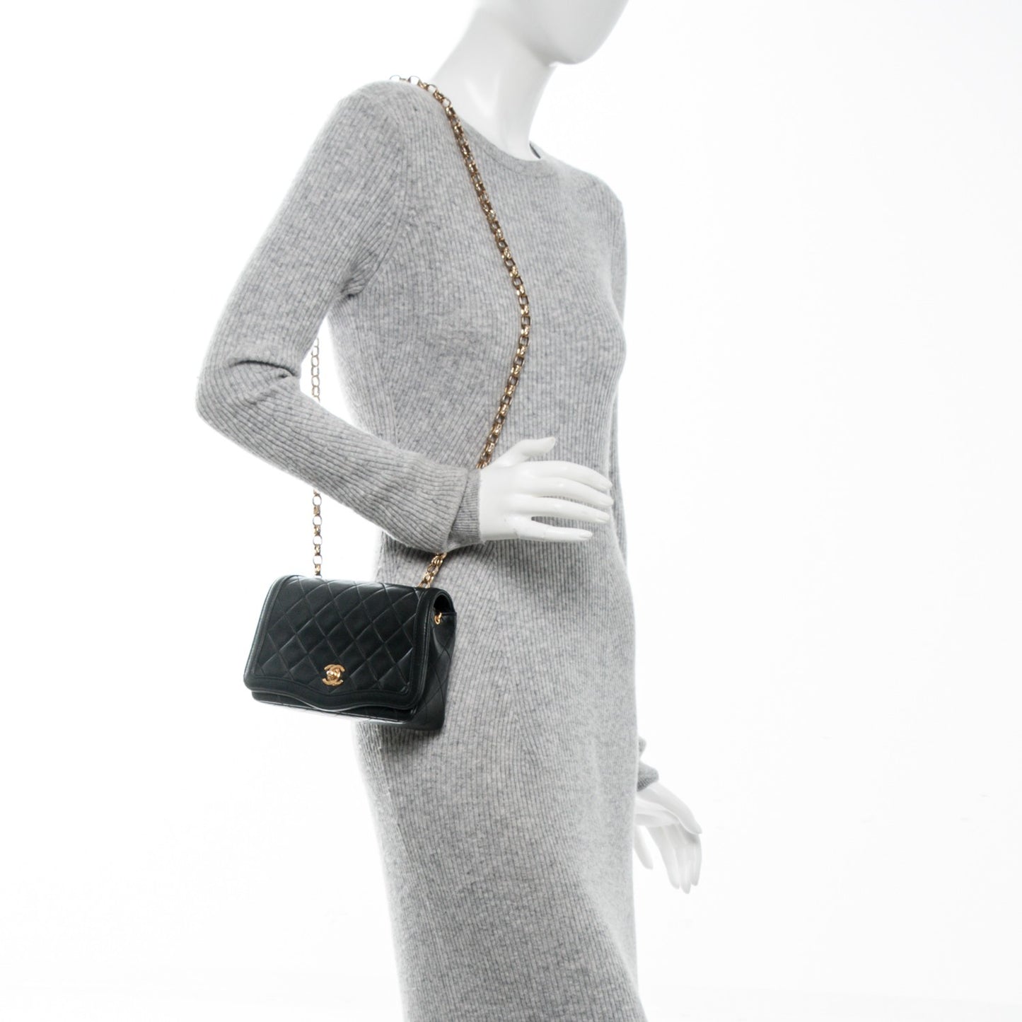 Lambskin Quilted Small Single Flap Black