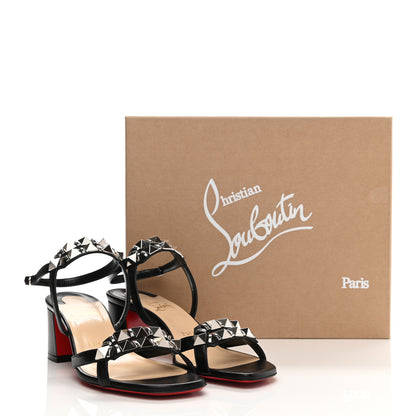 Christian Louboutin Calfskin Studded Galerietta Sandals 38.5 Black 8 of 8