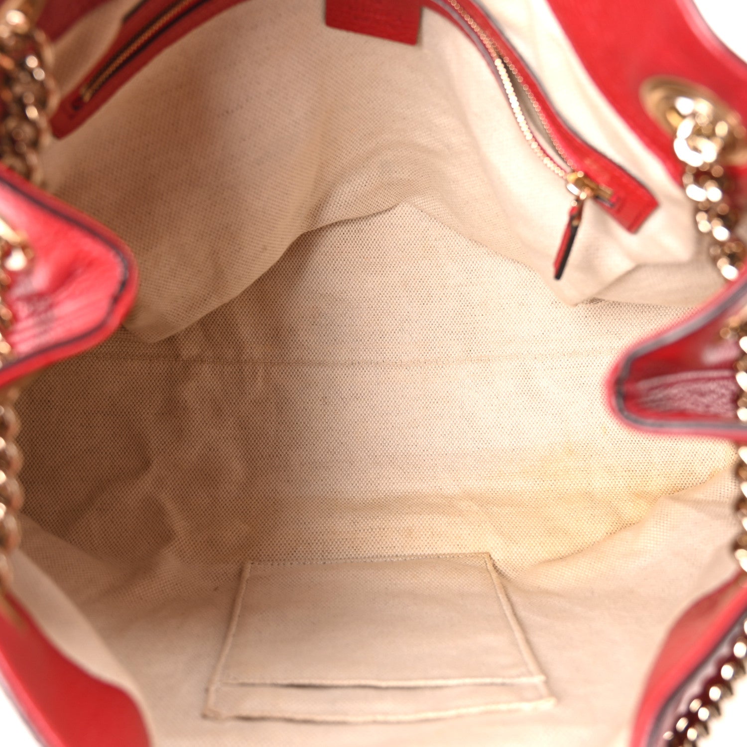 Gucci Pebbled Calfskin Medium Soho Chain Shoulder Bag Tabasco Red 5 of 10
