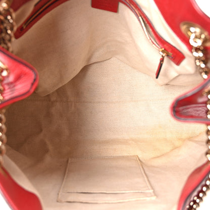 Gucci Pebbled Calfskin Medium Soho Chain Shoulder Bag Tabasco Red 5 of 10