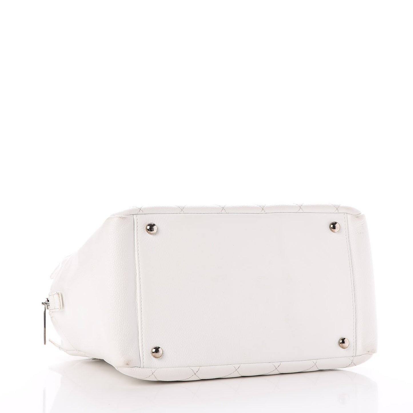 Caviar Quilted Petit Timeless Tote PTT White