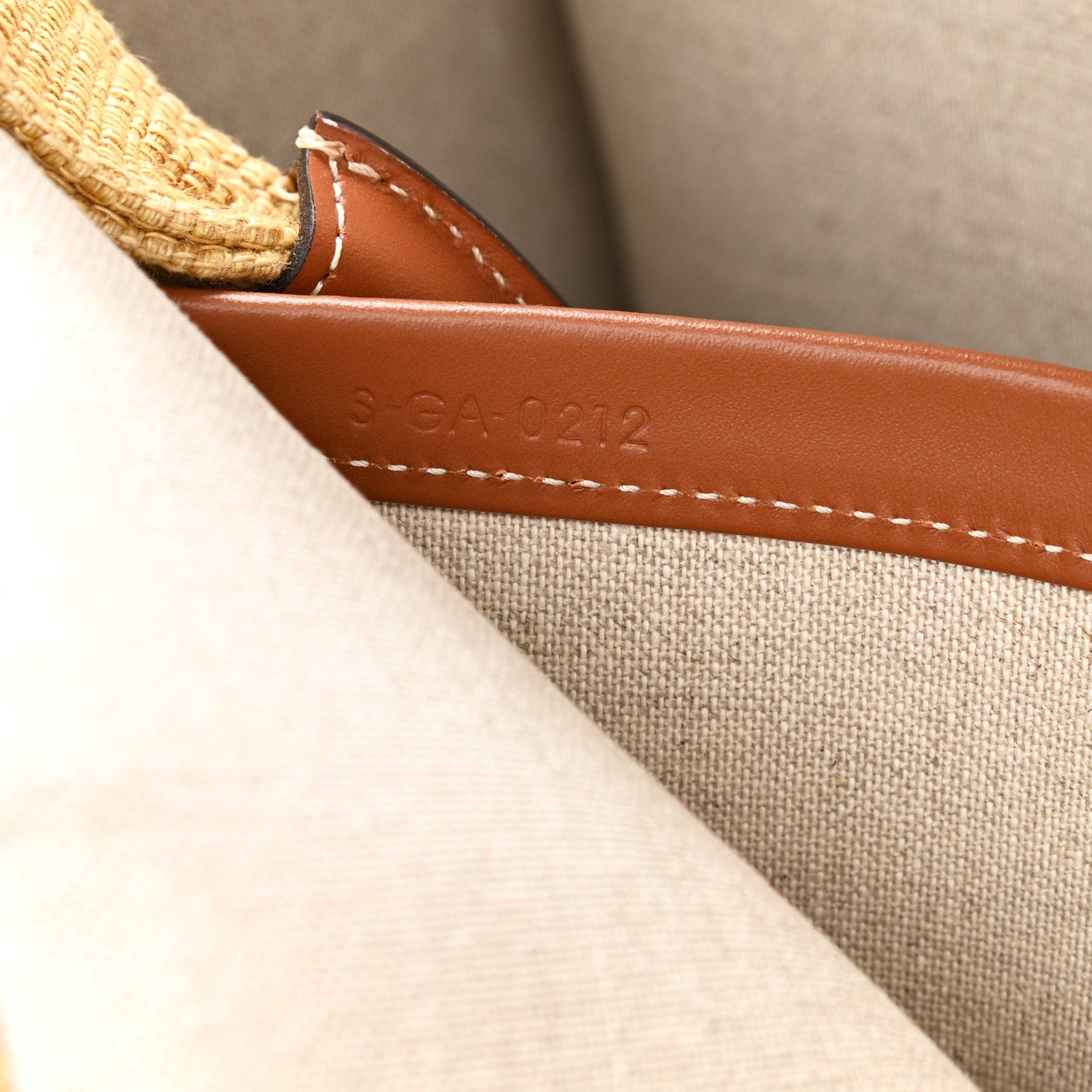 Celine Textile Calfskin Triomphe Large Cabas Thais Natural Tan 6 of 9