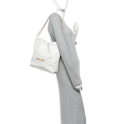 Chanel Shiny Calfskin Quilted Small Chanel 22 White 2 of 11