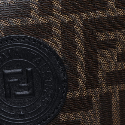 Fendi Glazed Fabric Vitello Century FF 1974 Stamp Patch Mini Peekaboo Defender Cover Mogano Panna Black 14 of 15