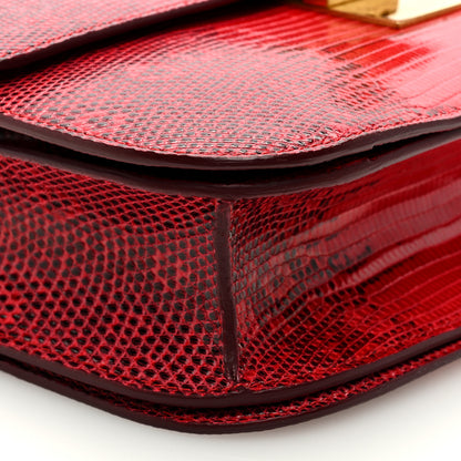Celine Lizard Medium Classic Box Flap Bag Ruby 8 of 9