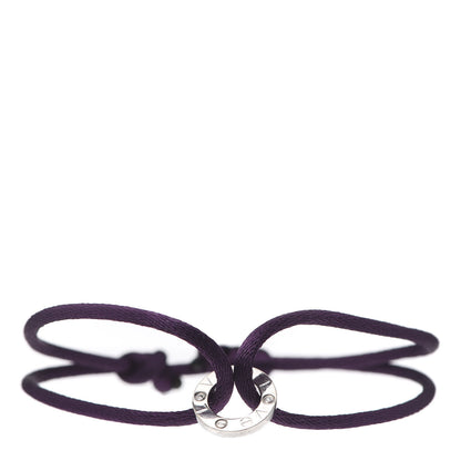 Cartier 18K White Gold Diamond LOVE Adjustable Cord Bracelet Purple 1 of 5