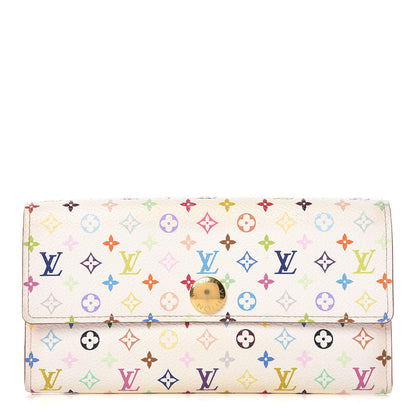Louis Vuitton Monogram Multicolor Sarah Wallet White Litchi 1 of 14