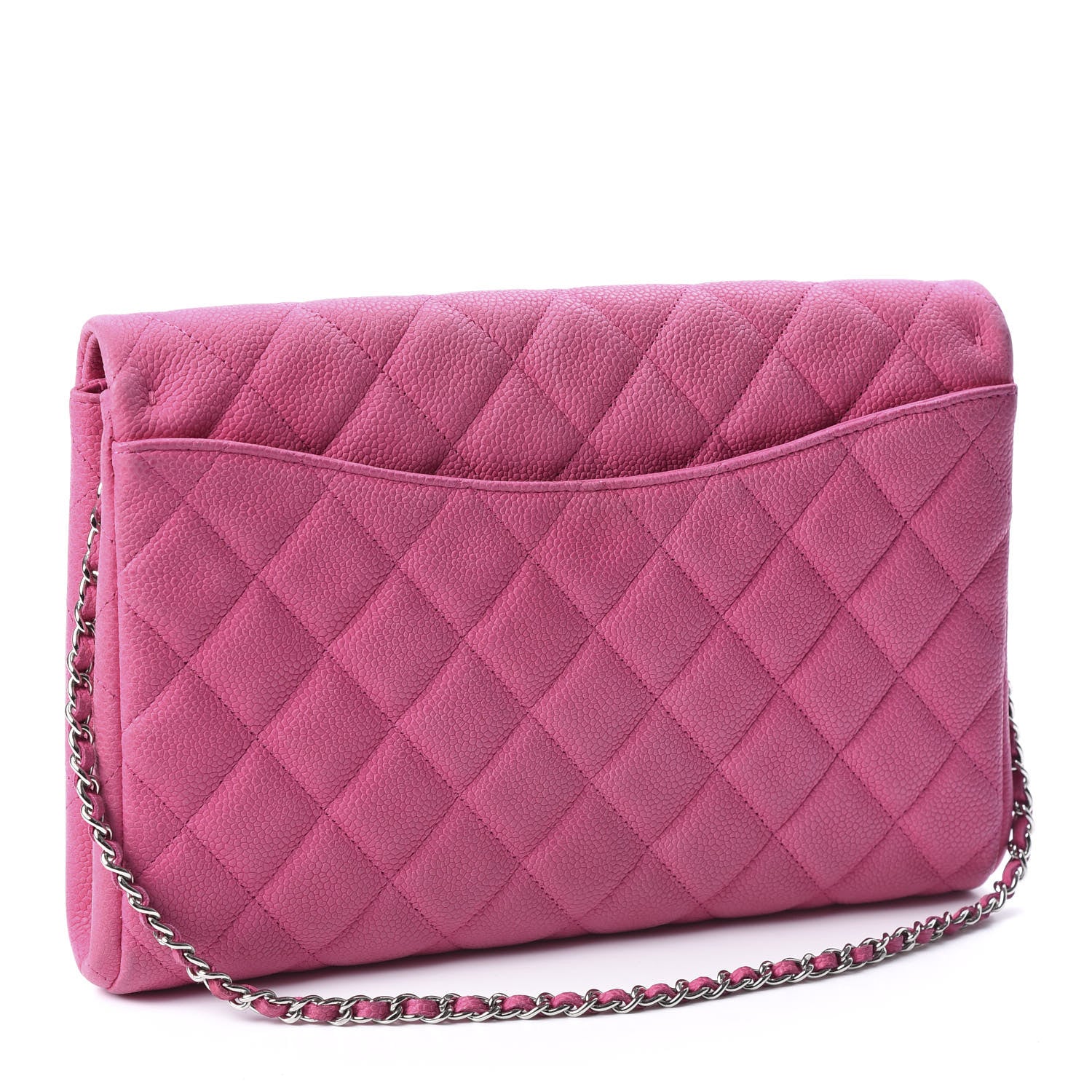 Chanel Iridescent Caviar Clutch with Chain Flap Pink 2 of 9