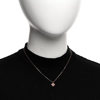 Van Cleef & Arpels 18K Rose Gold Carnelian Sweet Alhambra Pendant Necklace 2 of 6