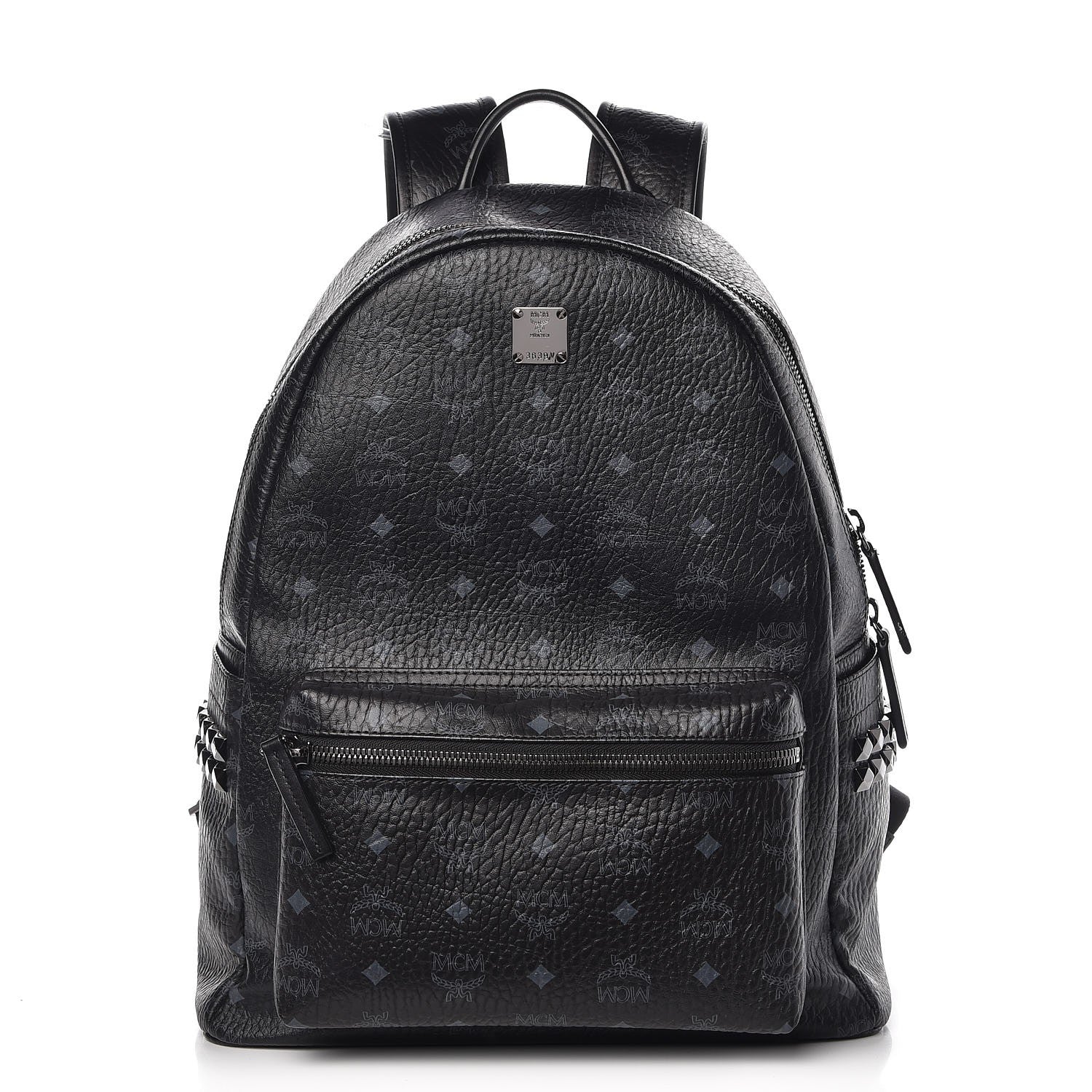 MCM Visetos Medium Side Studs Stark Backpack Black 1 of 15