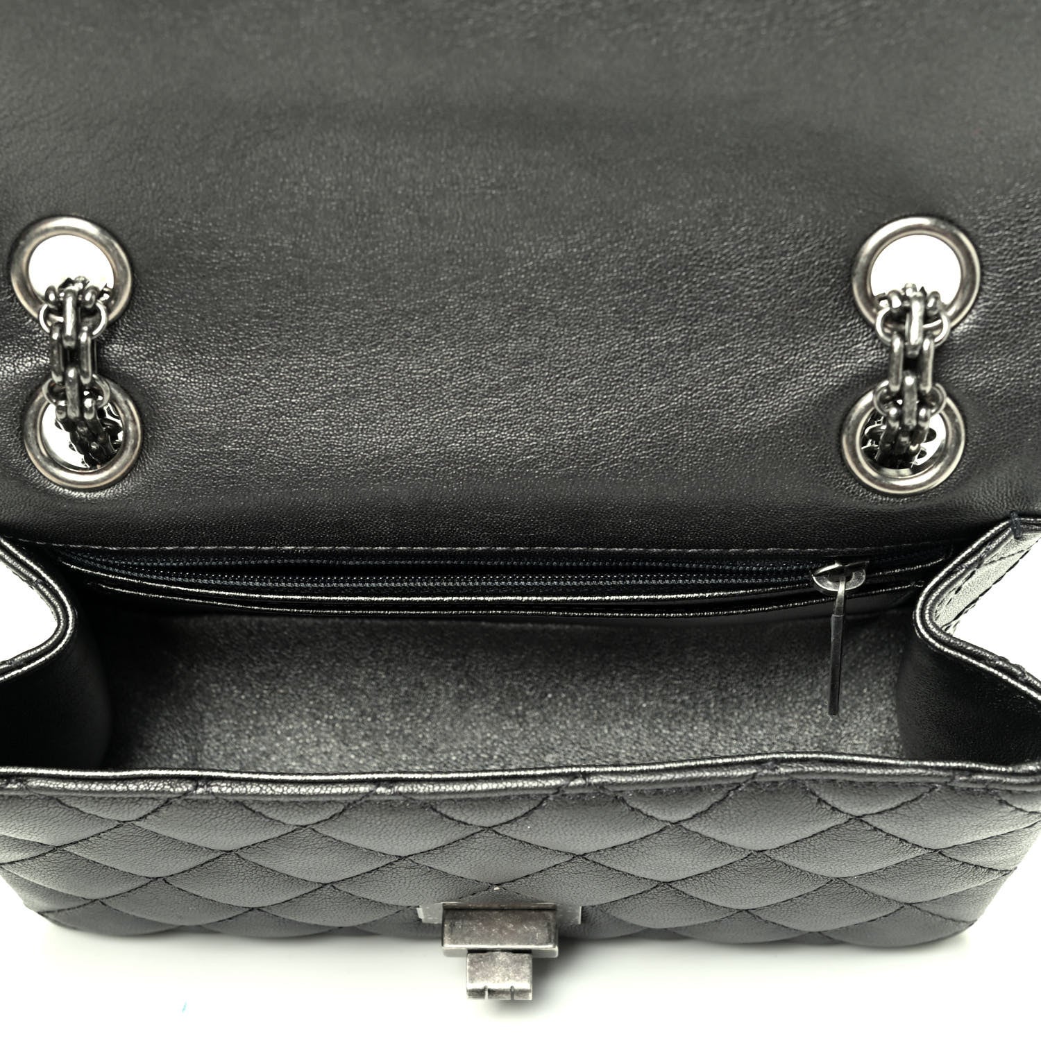 Chanel Metallic Sheepskin Quilted 2.55 Reissue Mini Flap Dark Silver 7 of 9