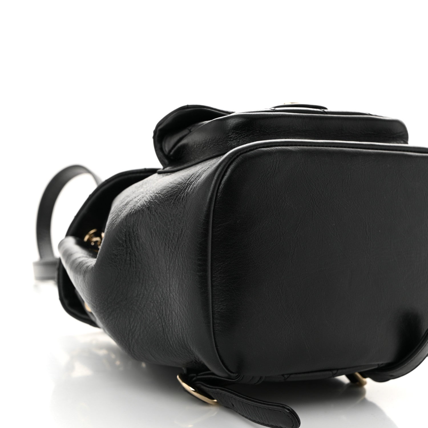 Chanel Glazed Aged Calfskin Quilted Small Duma Drawstring Backpack Black 9 of 10