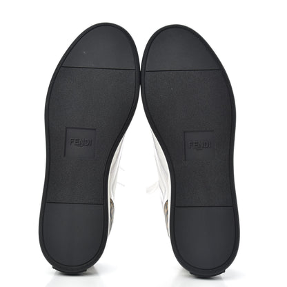Fendi Vitello Mesh FF Digital Print Mens Fancy Low Top Sneakers 9 Nocciola Black Ultra White 6 of 12