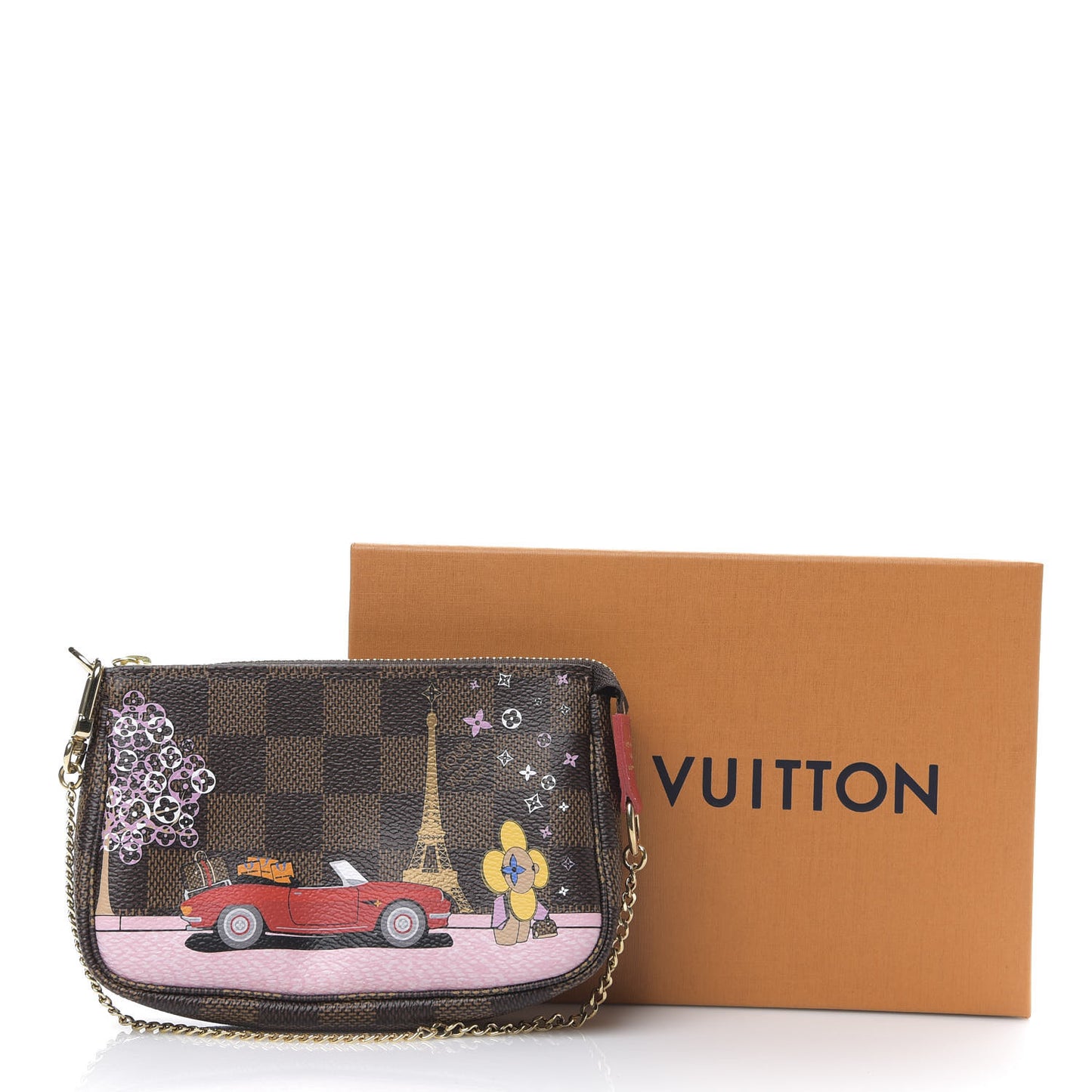 Damier Ebene 2019 Christmas Animation Mini Pochette Accessories Red
