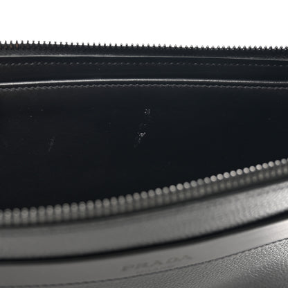 Prada Vitello Daino Wristlet Pouch Black 9 of 9