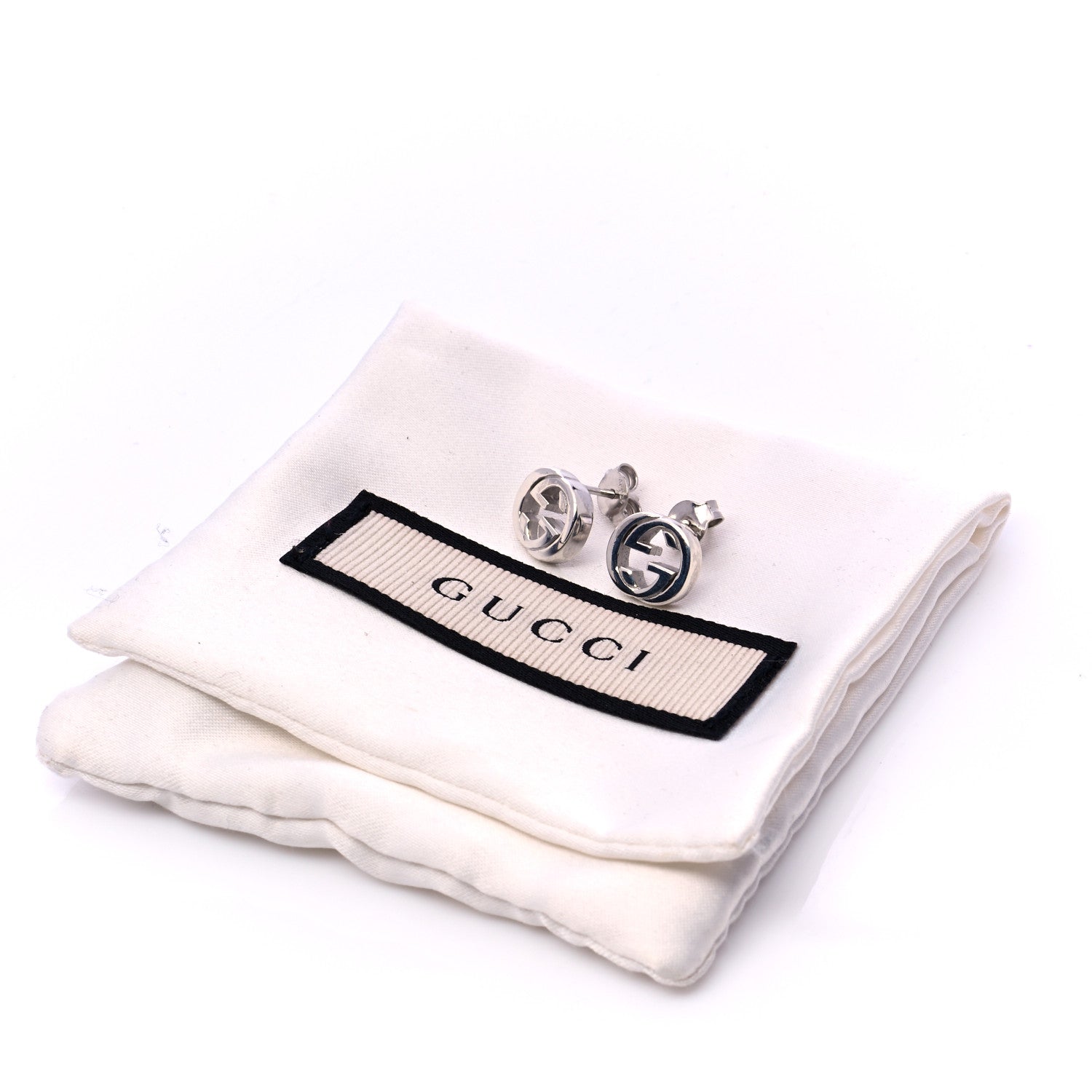 Gucci Sterling Silver Interlocking GG Stud Earrings 7 of 7