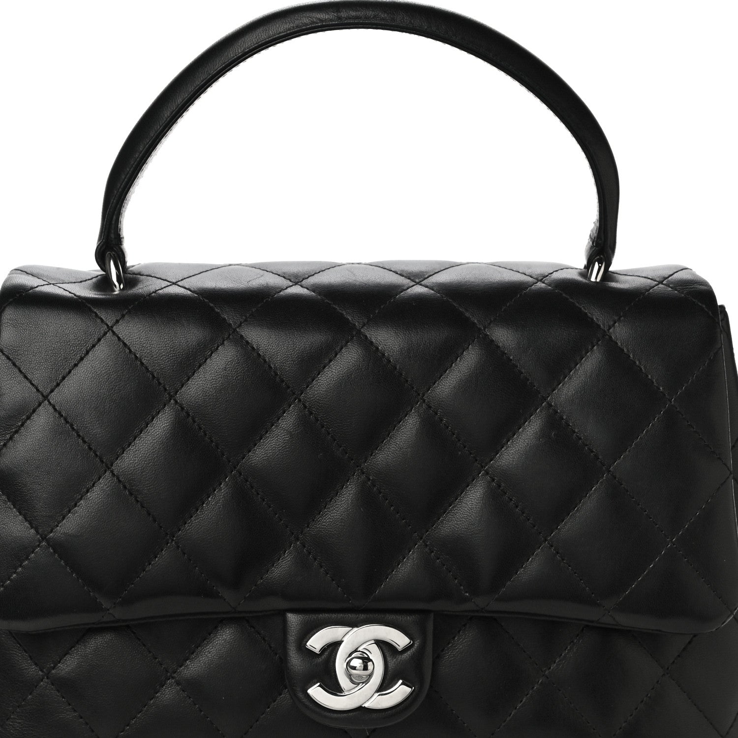 Chanel Lambskin Quilted Medium Kelly Flap Bag Black 8 of 14