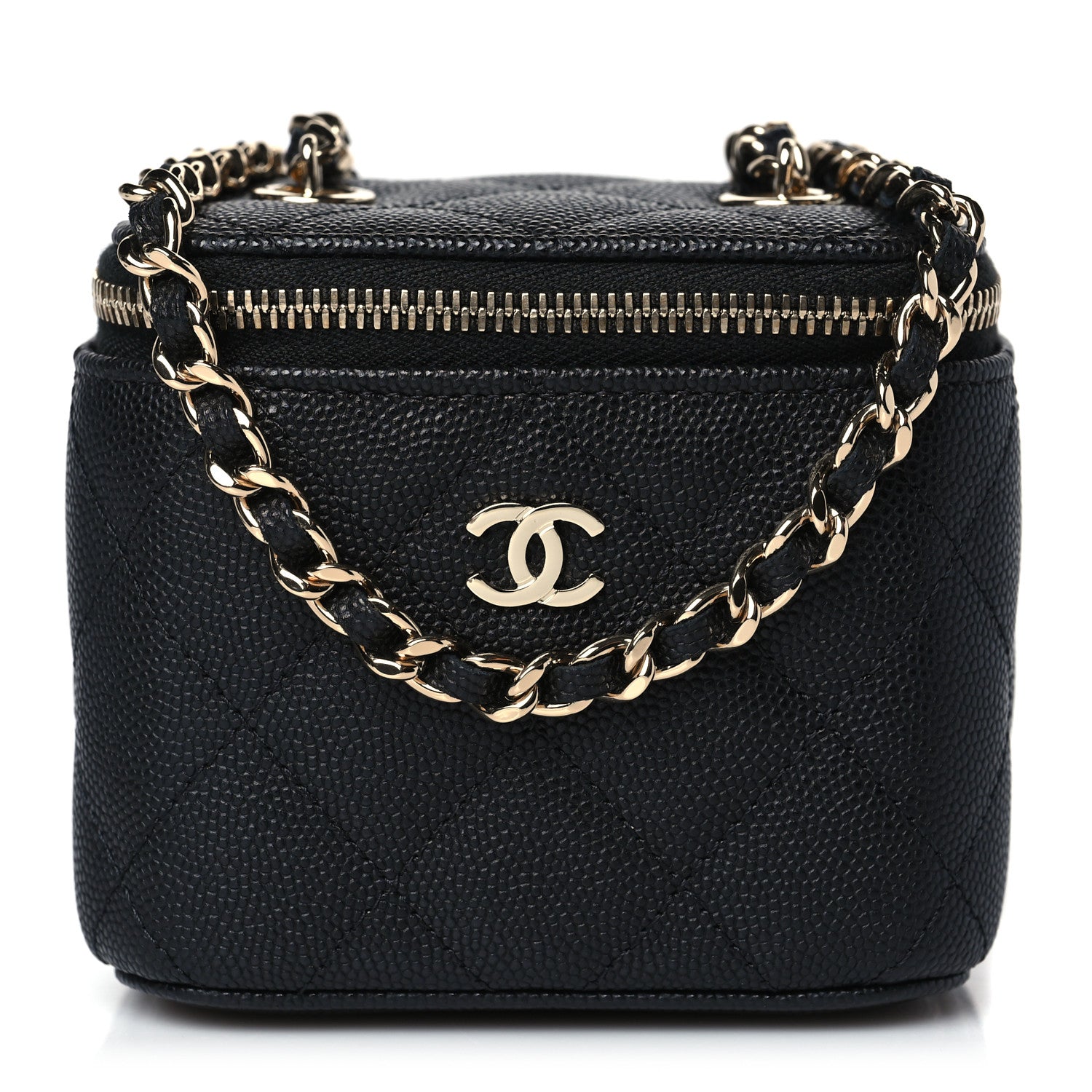 Chanel Caviar Quilted Mini Vanity Case With Chain Black 1 of 9