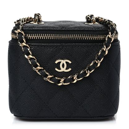 Chanel Caviar Quilted Mini Vanity Case With Chain Black 1 of 9