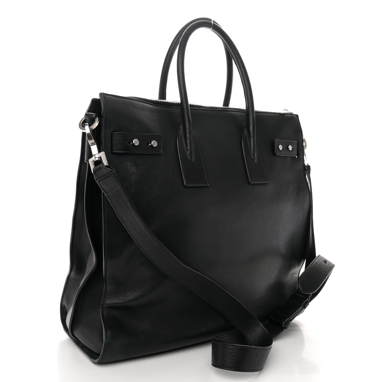 Saint Laurent Grained Calfskin Sac De Jour Souple North South Tote Black 3 of 11