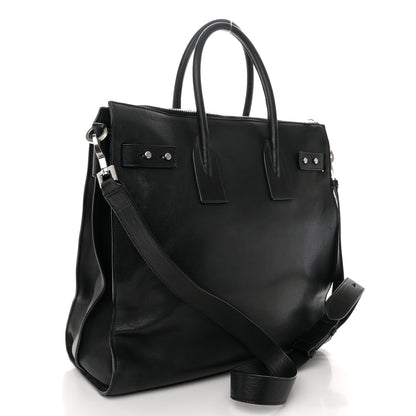 Saint Laurent Grained Calfskin Sac De Jour Souple North South Tote Black 3 of 11