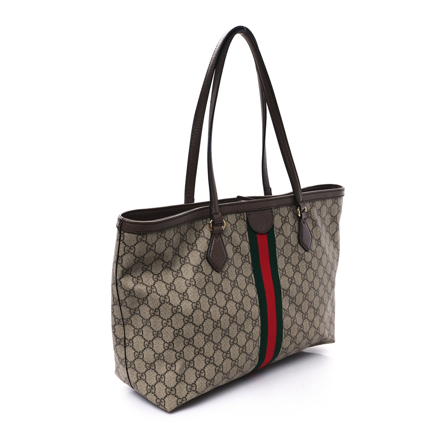 GG Supreme Monogram Medium Ophidia Shopping Tote Brown