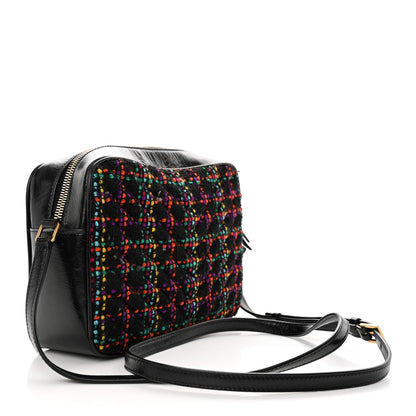 Saint Laurent Tweed Calfskin Monogram Lou Camera Bag Black 3 of 11