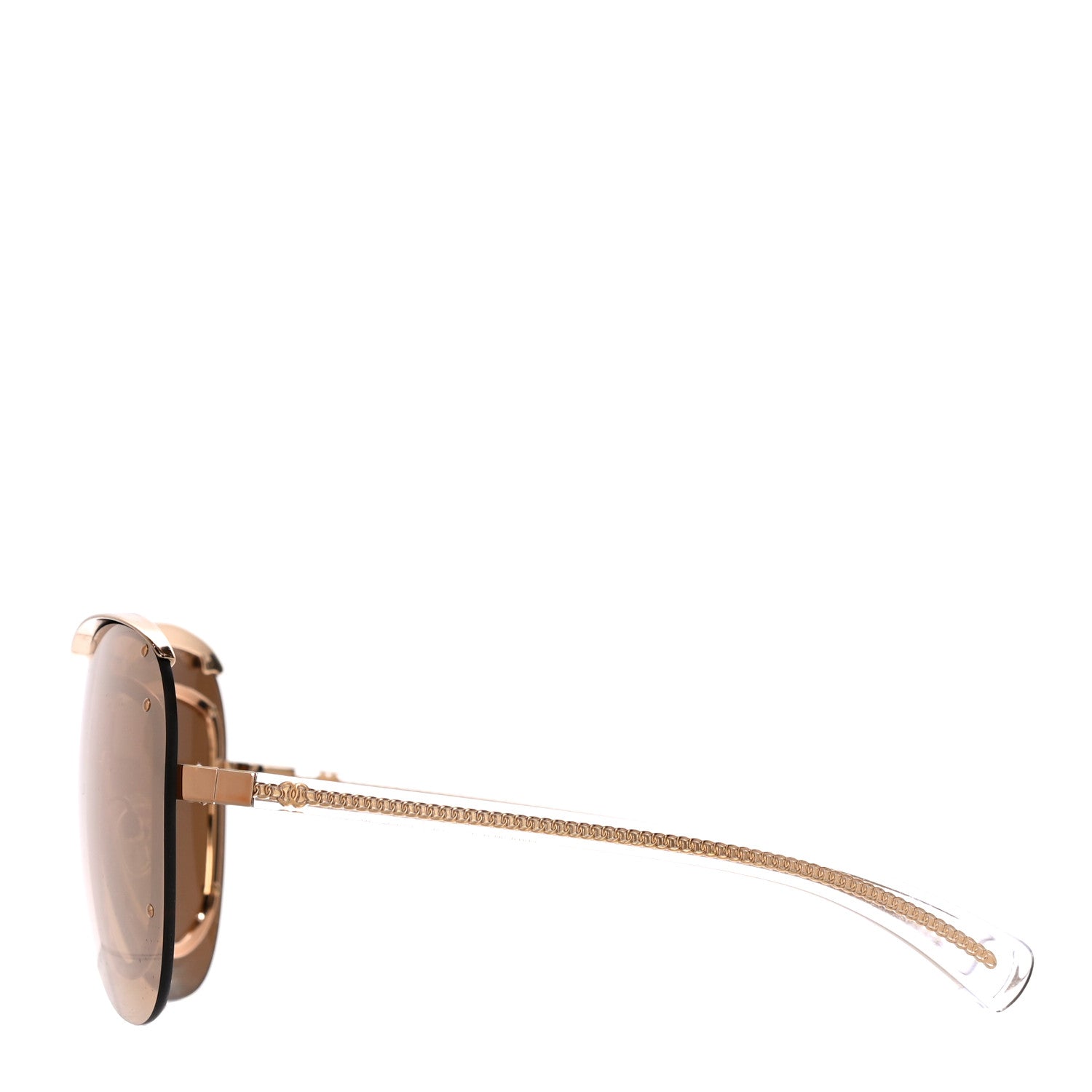 Chanel Rimless Shield Chain Sunglasses 71262 Gold 2 of 8