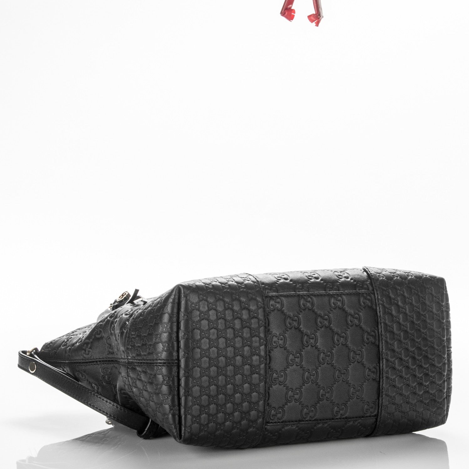 Gucci Guccissima Medium Bree Foldover Tote Black 4 of 7