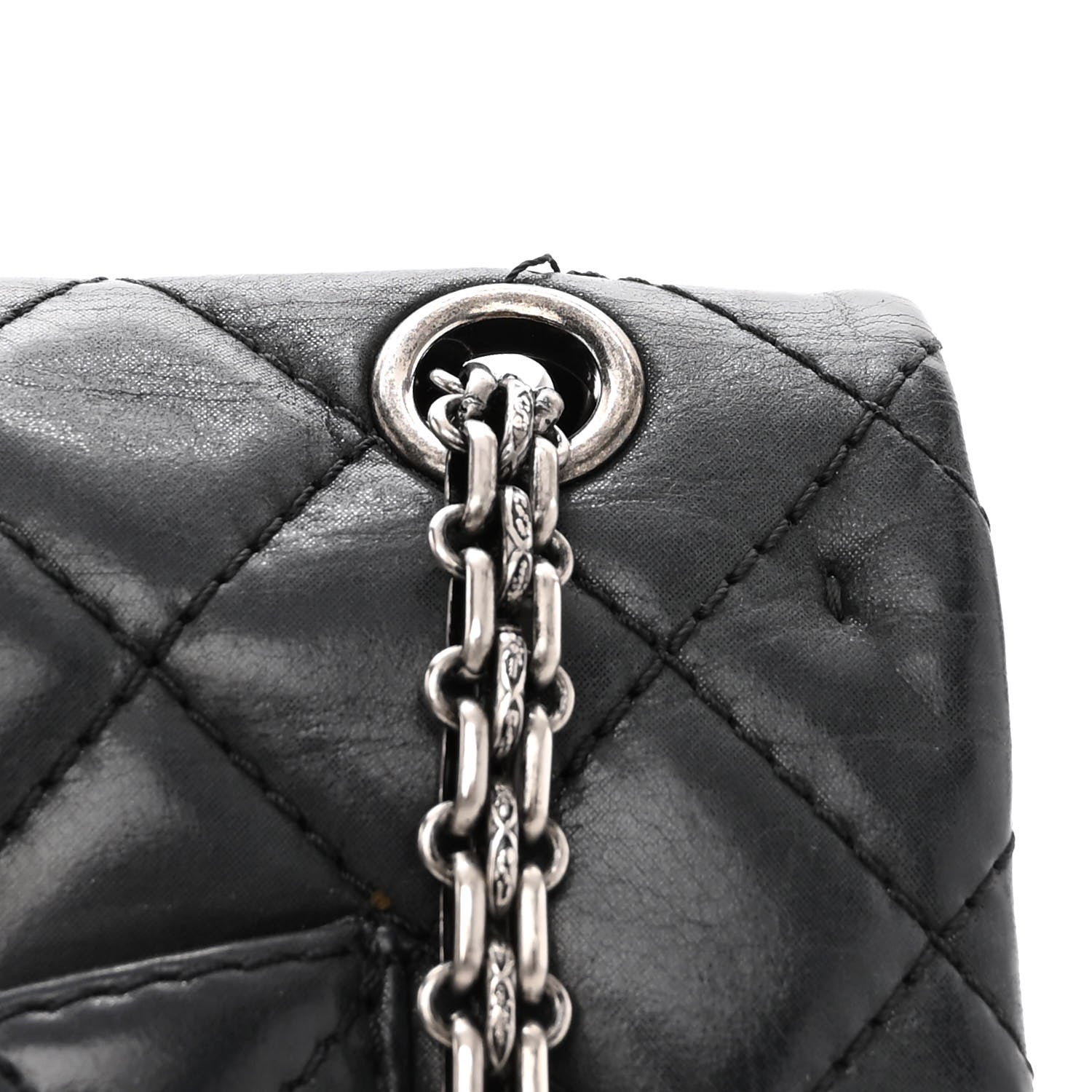 Chanel Iridescent Calfskin Quilted 2.55 Reissue 226 Flap Dark Grey 10 of 11