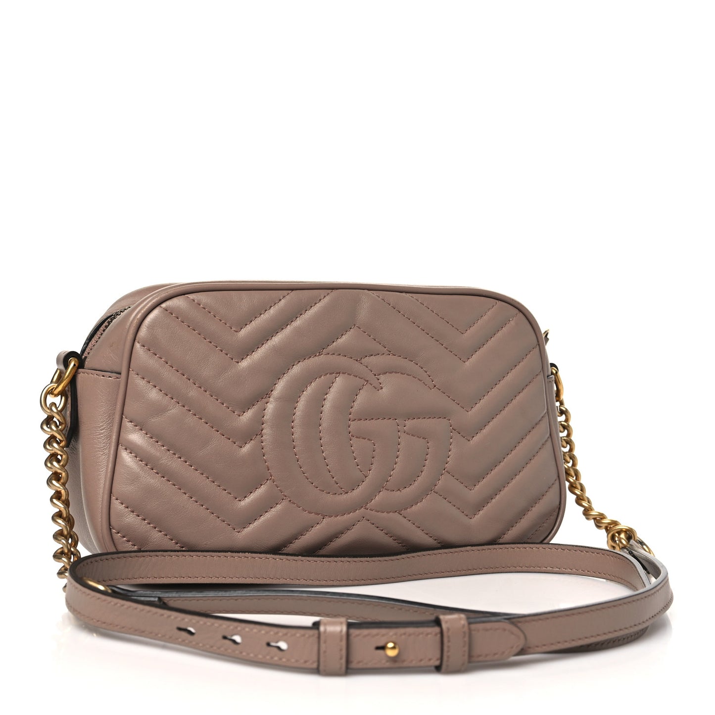 Calfskin Matelasse Small GG Marmont Chain Shoulder Bag Porcelain Rose