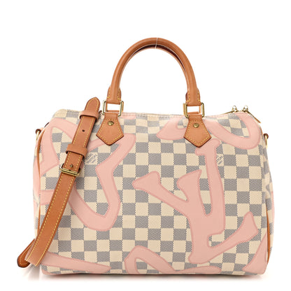 Louis Vuitton Damier Azur Tahitienne Speedy Bandouliere 30 Rose Ballerine 1 of 10