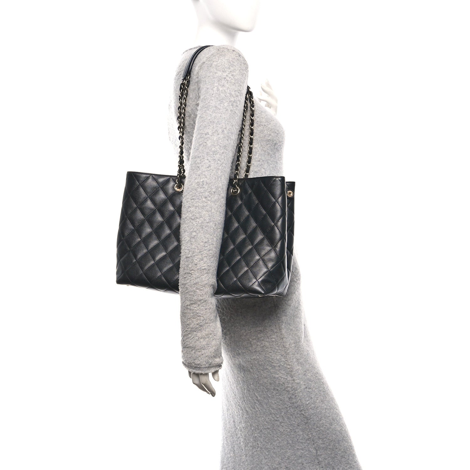 Chanel Caviar Quilted Small Shopping Tote Black 2 of 11