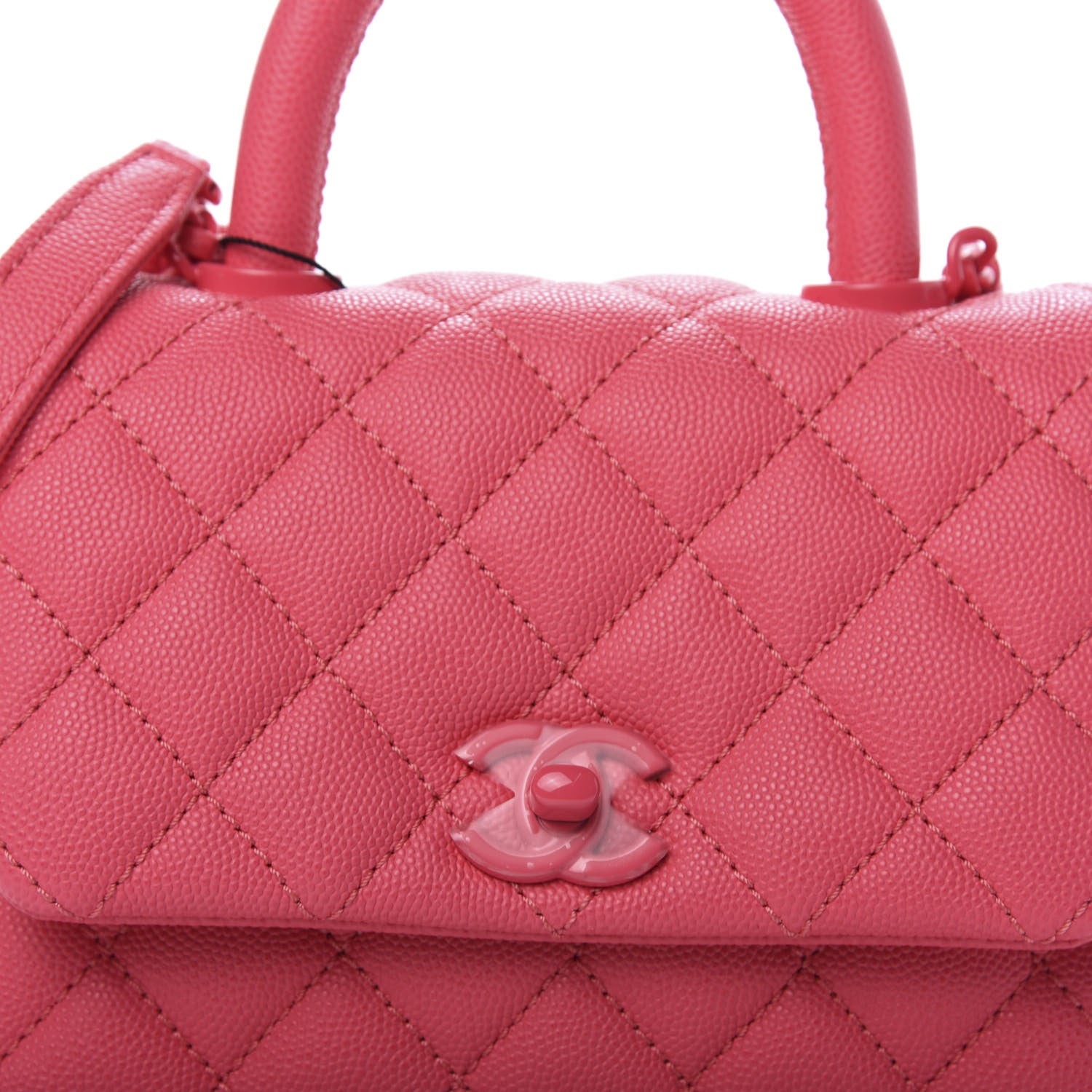 Chanel Caviar Quilted Incognito Extra Mini Coco Handle Flap Pink 10 of 11