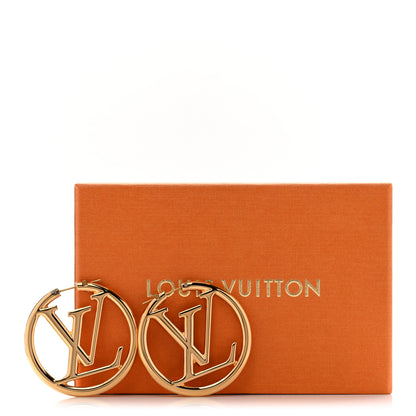 Louis Vuitton Metal Louise Hoop Earrings Gold 6 of 6