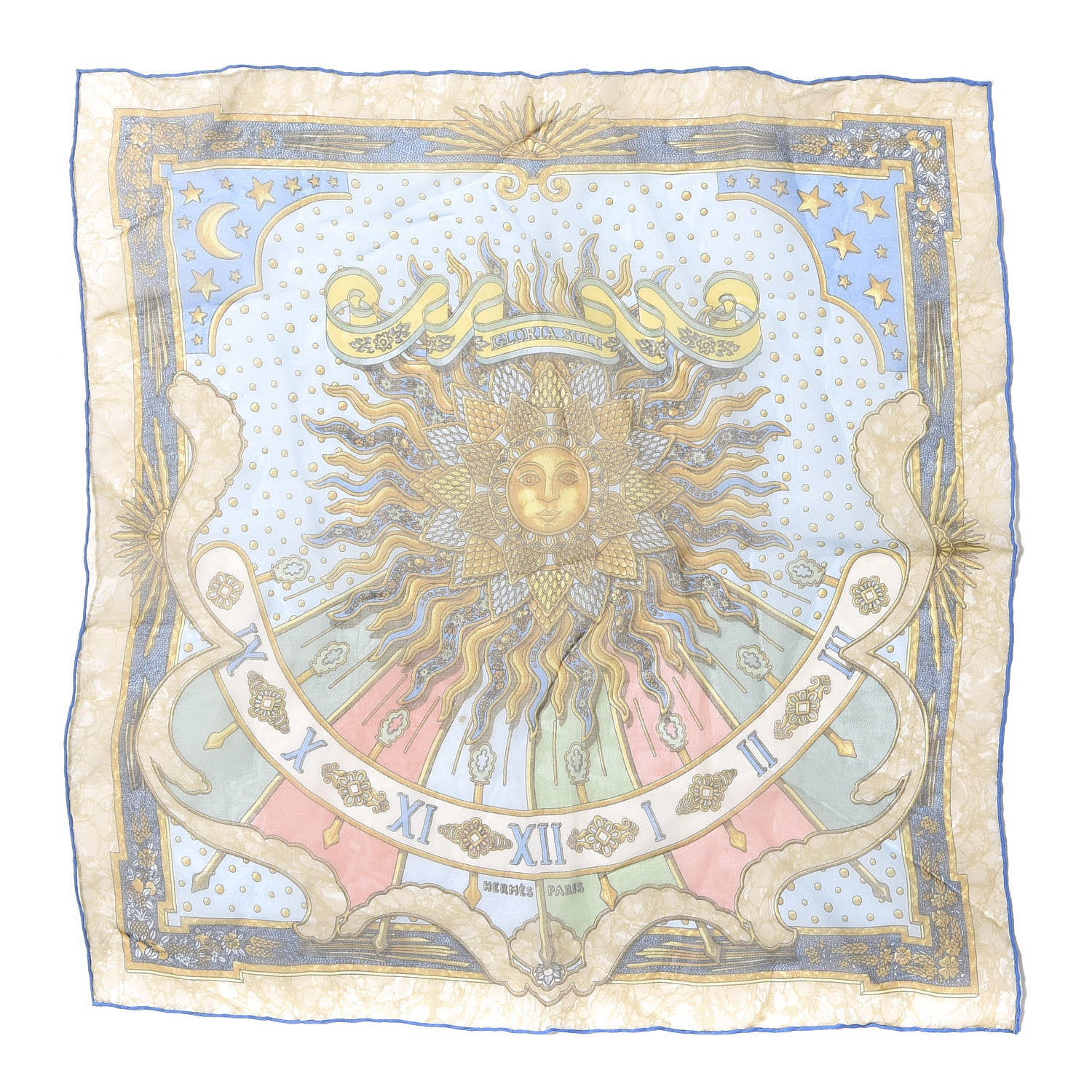 Hermes Silk Carpe Diem Pocket Square 1 of 3