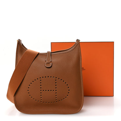 Hermes Taurillon Clemence Evelyne III PM Gold 11 of 11