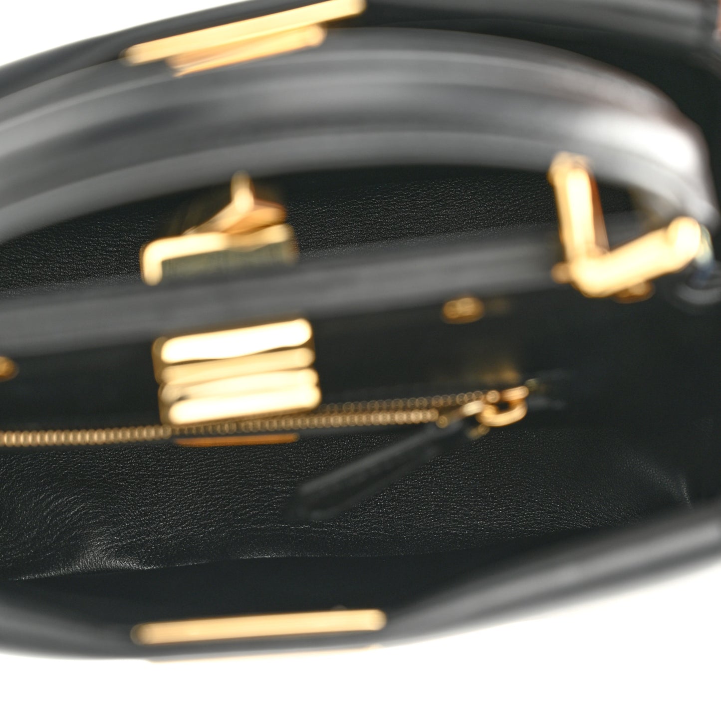 Nappa Stacked Bar Mini Peekaboo Iconic Satchel Black