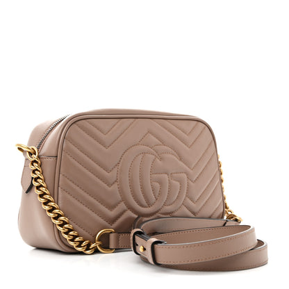Gucci Calfskin Matelasse Small GG Marmont Chain Shoulder Bag Porcelain Rose 3 of 10