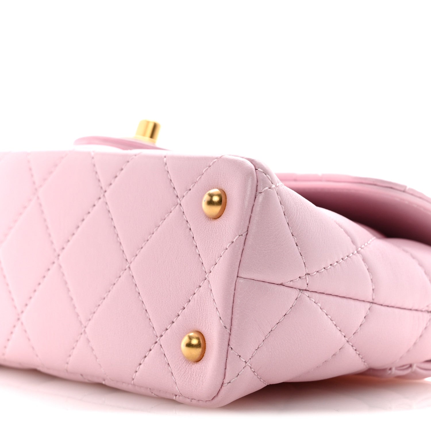 Chanel Lambskin Quilted Mini Flap Top Handle Bag Light Pink 10 of 11