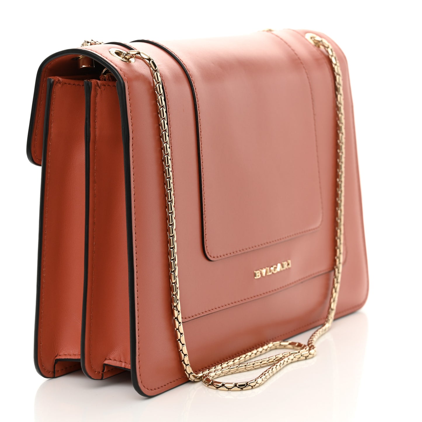 Calfskin Serpenti Forever Shoulder Bag Coral