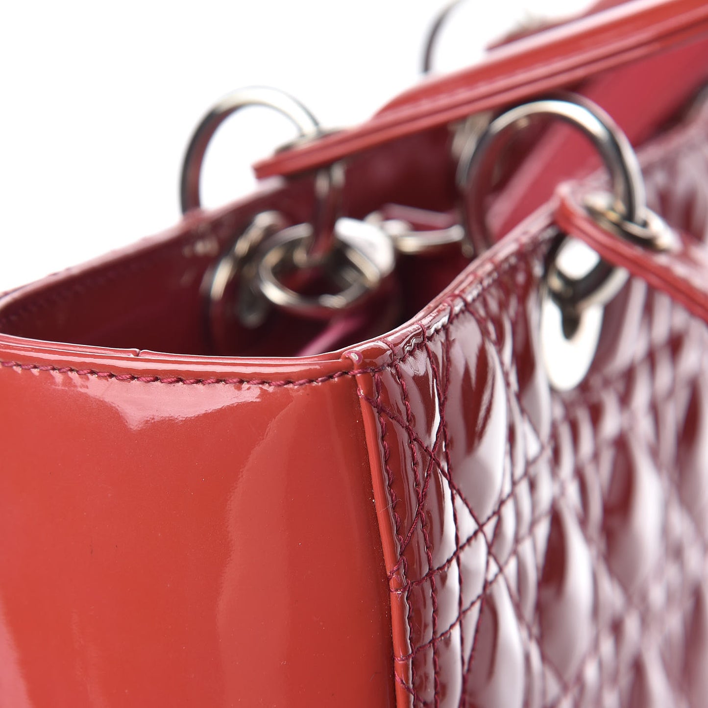 Patent Cannage Large Lady Dior Pink