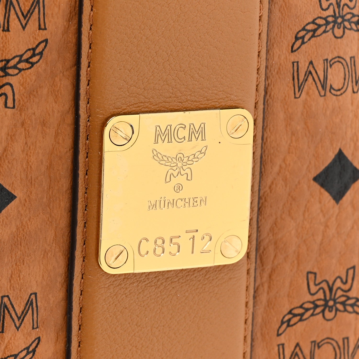MCM Visetos Large Liz Reversible Shopper Tote Cognac 12 of 17
