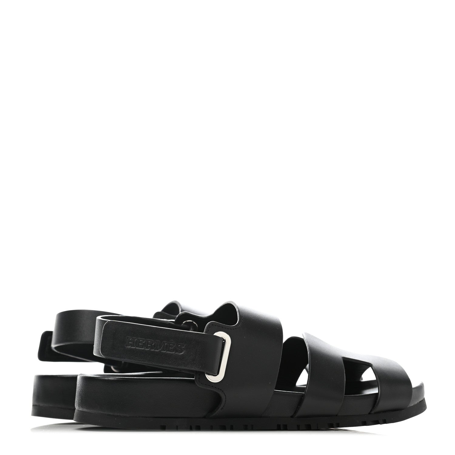 Hermes Calfskin Womens Takara Sandals 36 Black 3 of 6