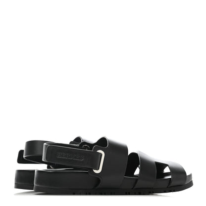 Hermes Calfskin Womens Takara Sandals 36 Black 3 of 6