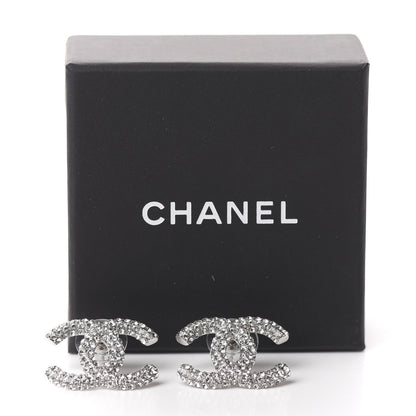 Chanel Crystal CC Treasure Chest Earrings Silver 5 of 5