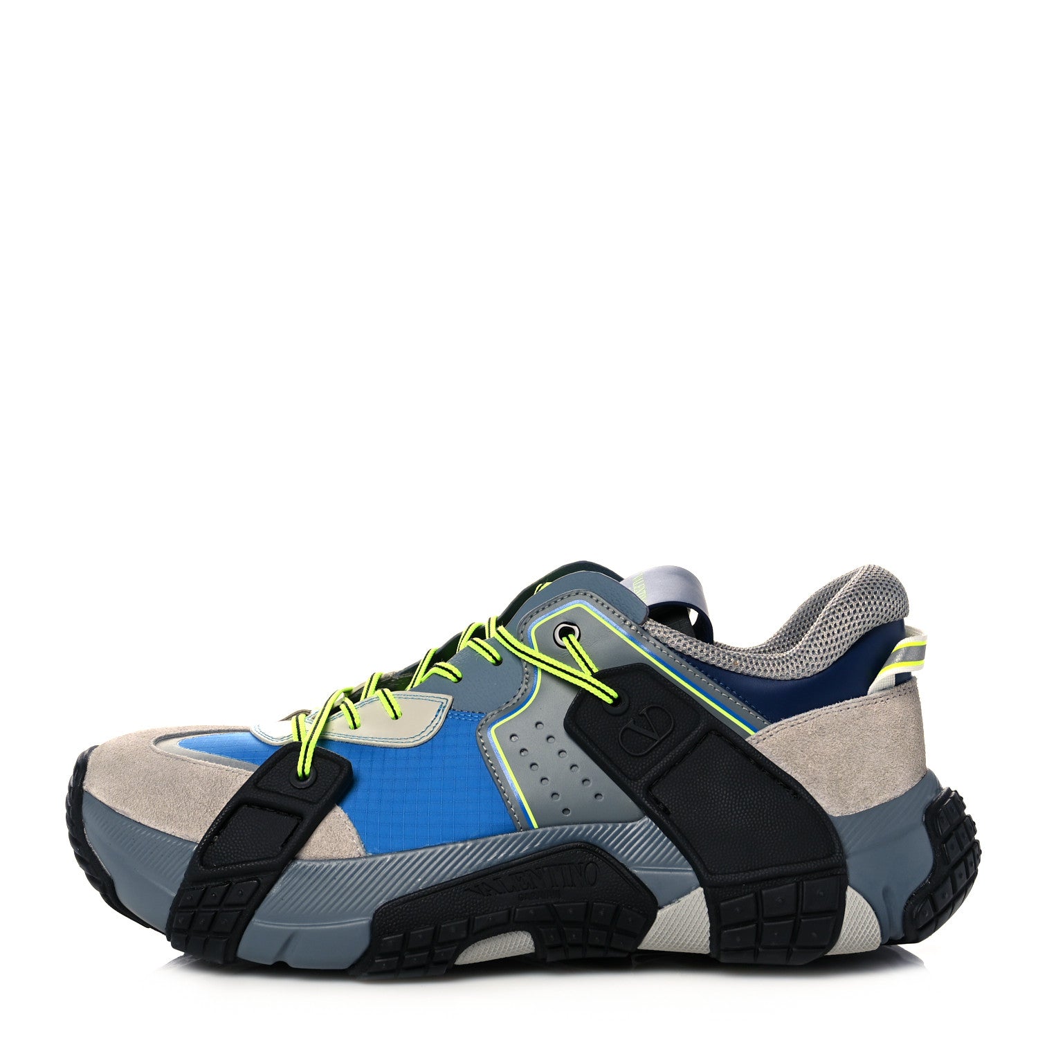 Valentino Garavani Calfskin Suede Mesh Mens VLTN Wod Sneakers 42 Grey Blue Black 1 of 8
