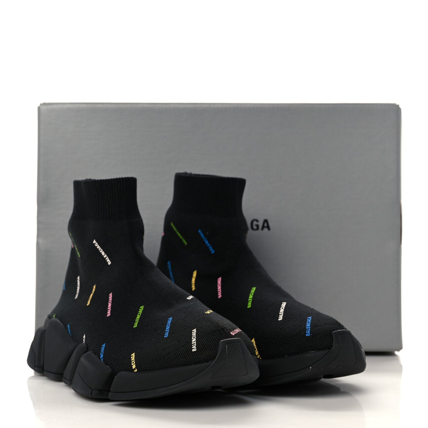 Technical 3D Recycled Knit Allover Logo Womens Speed 2.0 Sneakers 38 Black Multicolor