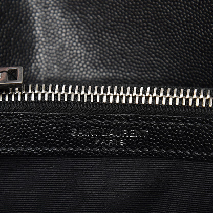 Saint Laurent Grain De Poudre Small West Hollywood Monogram Fold-Over Bag Black 6 of 7